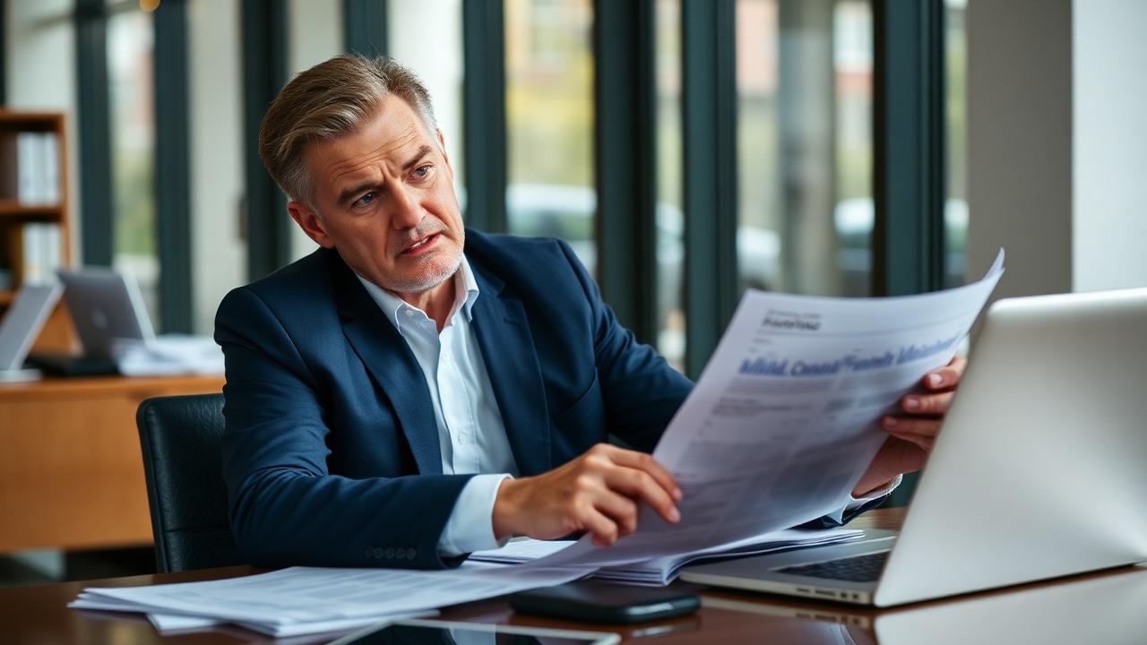 Executivo analisando relatório