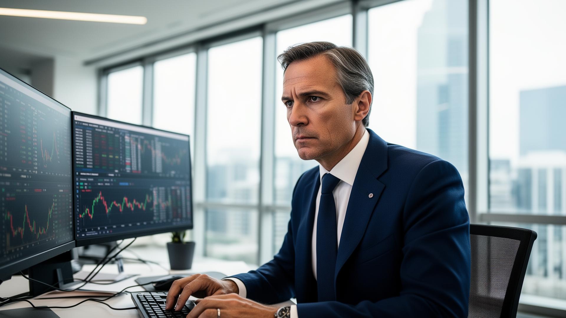 Executivo analisando dados